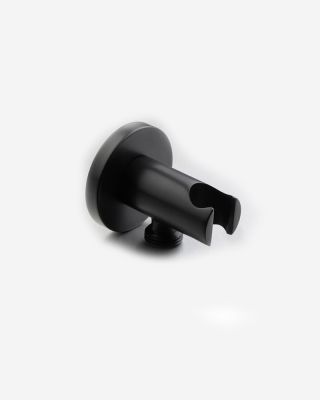 Wall Outlet & Brkt Combo - Round Black