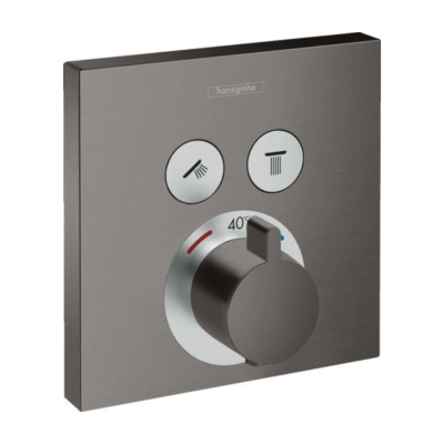 ShowerSelect Thermostat for concealed installation for 2 functions Brushed Black Chrome