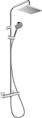 Vernis Shape Showerpipe 230 1jet with thermostat Chrome