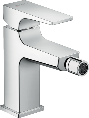 Metropol Single lever bidet mixer with lever handle and push-open waste set