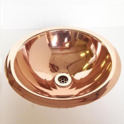 Copper Countertop Basin Small Single Skinned 350x350x135mm