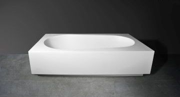 Contessa Plain Freestanding  Bath Polished White 1950x1060x460mm