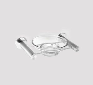 Slimline Soap Dish Glass Brushed S/Steel