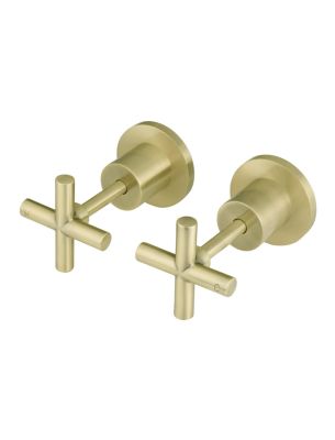 Wall Tap Set Coss Handle Basin Hot & Cold Tap Brushed Tiger Bronze Excluding Concealed Part