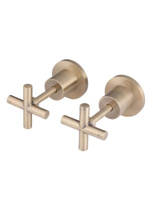 Wall Tap Set Coss Handle Basin Hot & Cold Tap Brushed Champagne Excluding Concealed Part