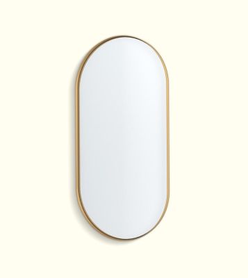 Gold LED Backlit Pill Mirror 0.6x1.2 50m
