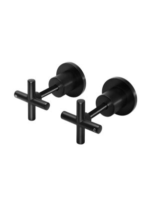 Wall Tap Set Coss Handle Basin Hot & Cold Tap Matt Black Excluding Concealed Part