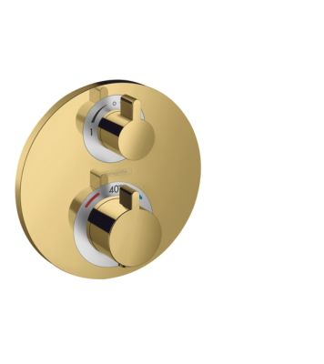 Ecostat S Thermostat for concealed installation for 2 functions Polished Gold Optic