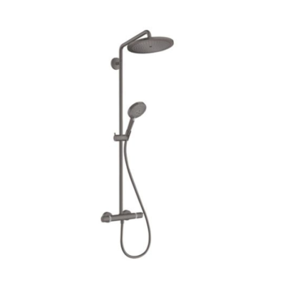 Croma Select S Showerpipe 280 1jet EcoSmart with thermostat and hand shower Brushed Black Chrome