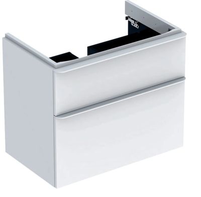 Smyle Square Cabinet For Hand Wash Basin 2 Drawer 734x470x617mm Gloss White