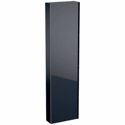 Acanto Tall Cabinet Storage Unit With Glass Covered Door Matt Black  1730x450x174mm