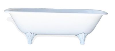 Nungari Freestanding Bath With White Legs 1800x720x530mm Composite Polished White