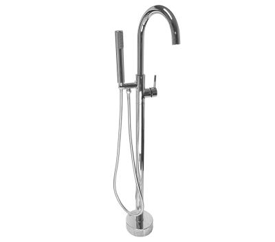 Moon Round Chrome Freestanding Bath Mixer with H/S