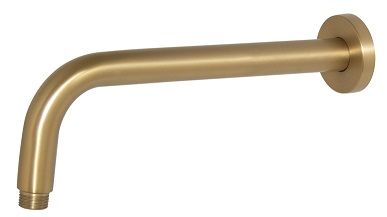 Shower Arm Round Brushed Brass 300mm