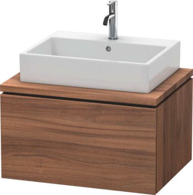 L Cube Vanity Unit For Console 1 Drawer Natural Walnut 720x547mm