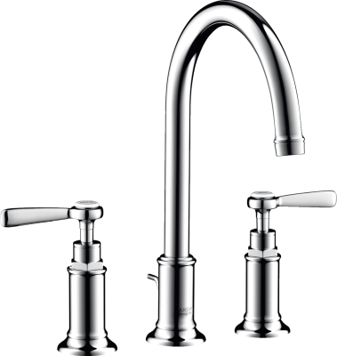 AXOR Montreux 3-hole Basin Mixer 180 With Lever Handles And Pop-up Waste Set Chrome