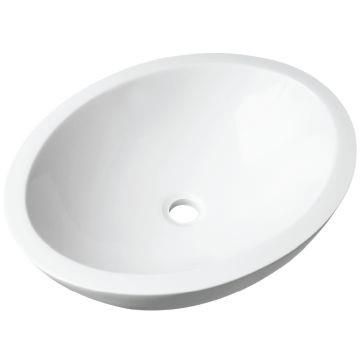 Large Ovale Countertop Basin Polished White 560x475x140mm