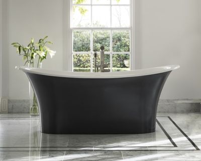 Toulouse Freestanding Bath White Inside Black External  1811x808x715mm