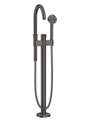 One Single Lever Bath Mixer Floor-standing Brushed Black Chrome