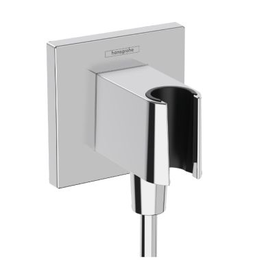 Fixfit E Square Wall Outlet With Shower Holder Chrome