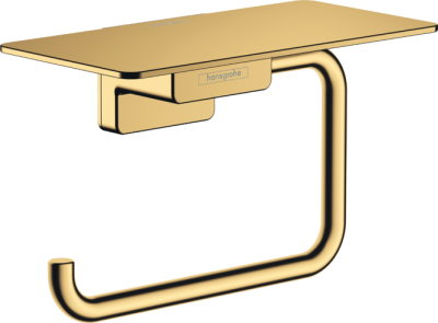 AddStoris Roll Holder With Shelf Polished Gold Optic