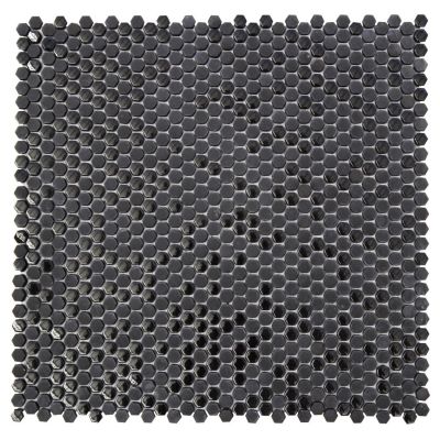 Black Honeycomb Recycled Glass Mosaic 310x301x6mm (11shts/sqm/box)