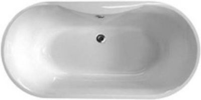 Cologne Oval Built-in Bath Polished White 1835x890x450mm