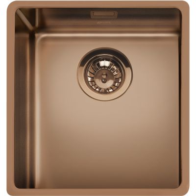 Mira Collection - Copper PVD Brushed Single Bowl 4 Undermount  Installation 404x344