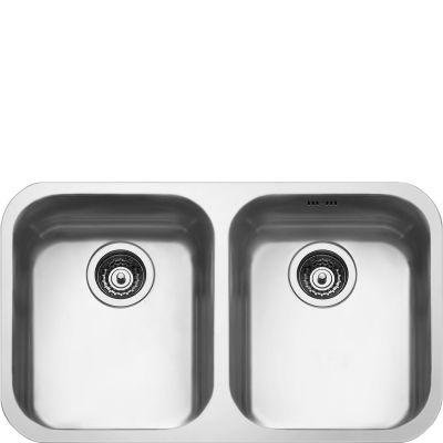 Stainless Steel Double Bowl Undermount Brushed Stainless Steel 180x760x450mm