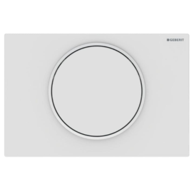 Geberit Sigma10 Flush Plate in Stainless Steel, for Flush Stop Flushing White Matt