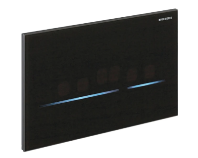 Geberit WC Flush Control with Electronic Flush Actuation, for Sigma Cistern Black Reflective Glass