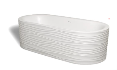 Vettore Freestanding Bath Euro Silk Matte White 1820x830x545mm