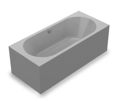 Cube Freestanding Bath Gloss Inner Matt Concrete Outer 1800x800x600mm