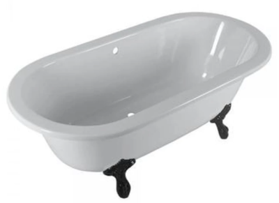 Nungari Bath - Black Legs - 1800x720x530mm