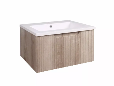 Nautique Oak Fluted Vanity Cabinet 600x350x455mm