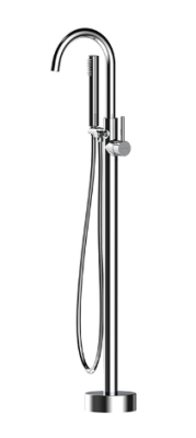 Lace Chrome Round Free Standing Bath Mixer with H/S