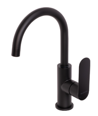 Satin Black Gooseneck Basin Mixer