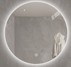 Led Zara Round Mirror 900-5mm Rechargeable Battery IP44