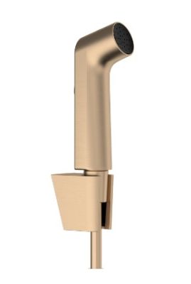 Bidette Hand Shower 1jet S EcoSmart with Porter S Shower Holder and Shower Hose 125cm Brushed Bronze