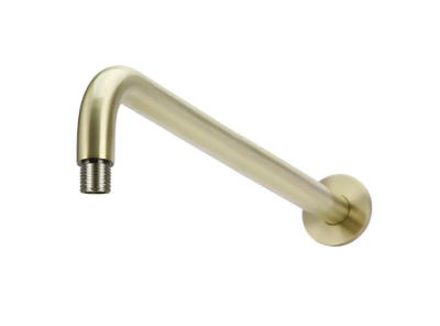 Meir Round Wall Shower Curved Arm 400mm - Tiger Bronze