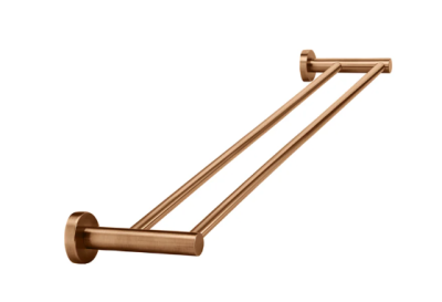 Meir Round Double Towel Rail 600mm - Lustre Bronze