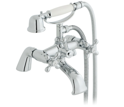 Pillar Mounted Bath Mixer With Hose & Hand Shower