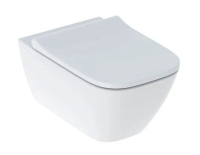 Geberit Smyle Square Wall-hung WC set, Washdown, Shrouded, Rimfree, with WC seat, Overlapping Lid