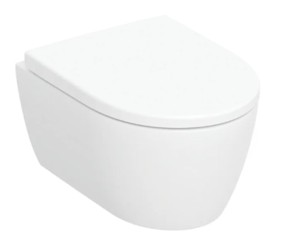 Geberit iCon Wall-Hung WC Set, Washdown, Small Projection, Shrouded, Rimfree, with WC Seat