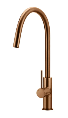 Meir Round Piccola Pull Out Kitchen Mixer Tap - Lustre Bronze