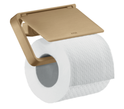 Axor Universal Softsquare Toilet Paper Holder With Cover Brushed Bronze