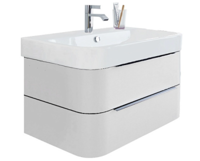 Happy D2 Vanity Unit WM White HG 380x775x480mm, 2 Drawers