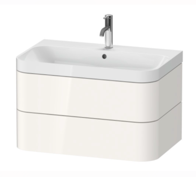 Furniture Washbasin c-shaped With Vanity Wall Mounted 480x775x490mm White Highgloss