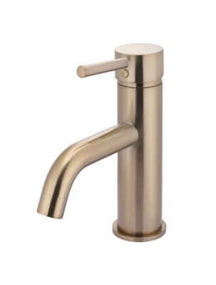 Champagne Curved Short Basin Mixer