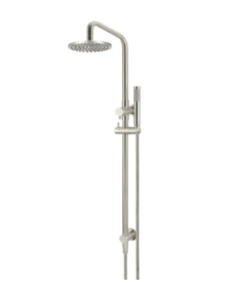 2 in 1 Shower Rail Shower Column With 200mm Shower Head Brushed Nickel